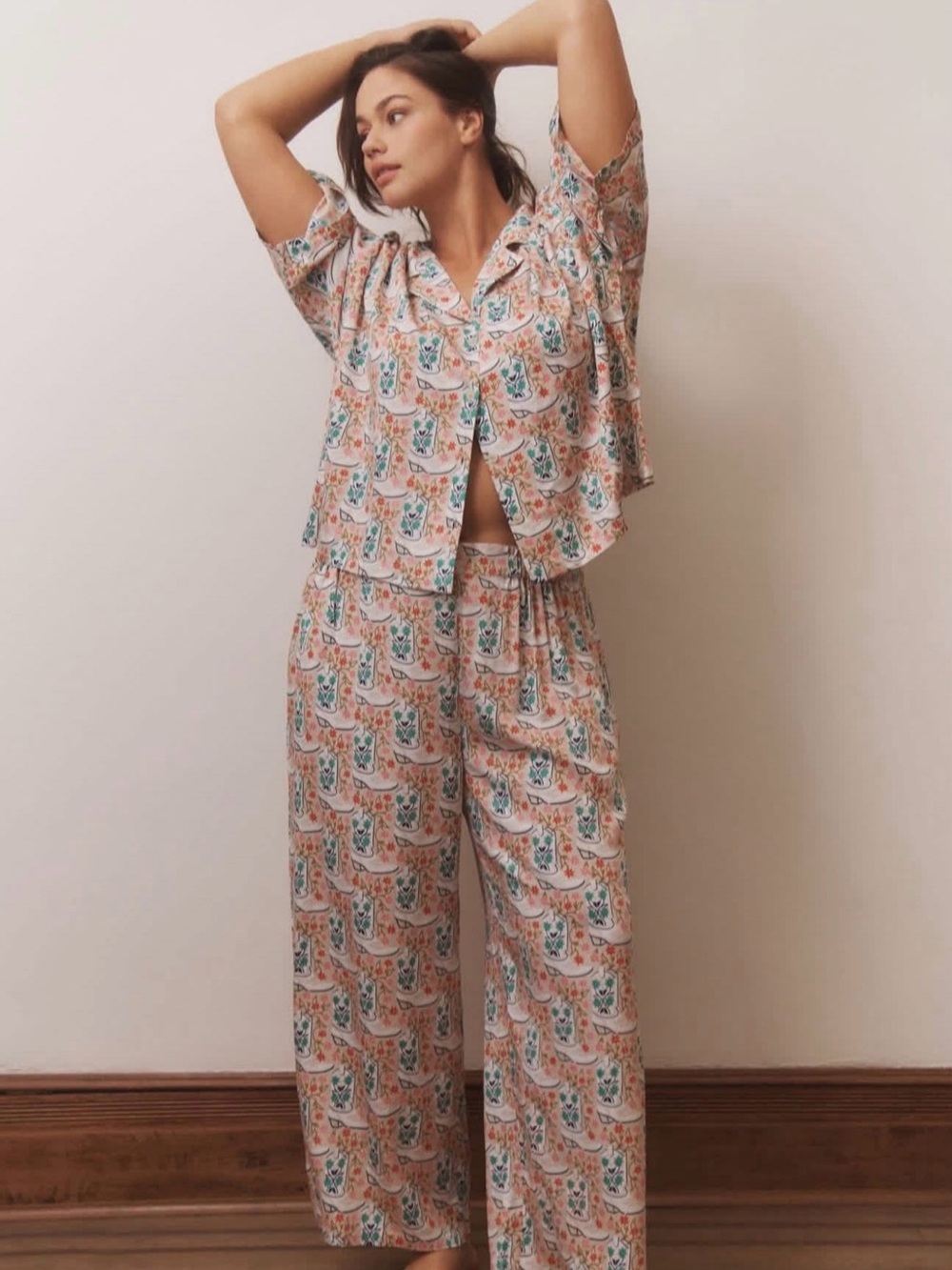 Anthropologie Printfresh Eco Satin Rhinestone Cowgirl set. XL EUC